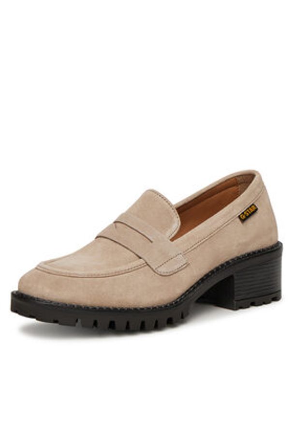 G-Star RAW - G-Star Raw Loafersy WI34-JANELLE-01 Beżowy. Kolor: beżowy. Materiał: skóra, zamsz