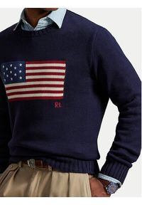 Polo Ralph Lauren Sweter 710718281006 Granatowy Regular Fit. Typ kołnierza: polo. Kolor: niebieski. Materiał: bawełna #8