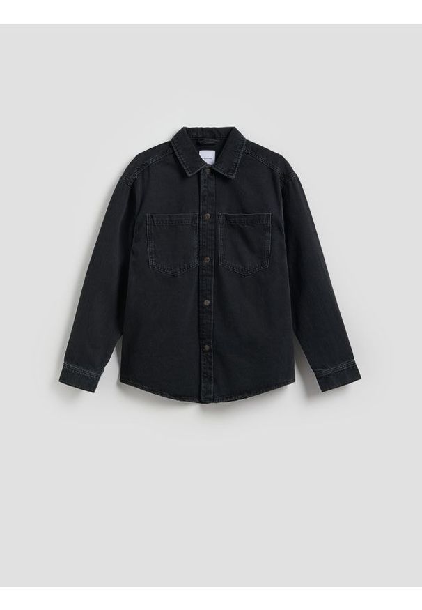 Reserved - Jeansowa koszula comfort fit - czarny. Kolor: czarny. Materiał: jeans