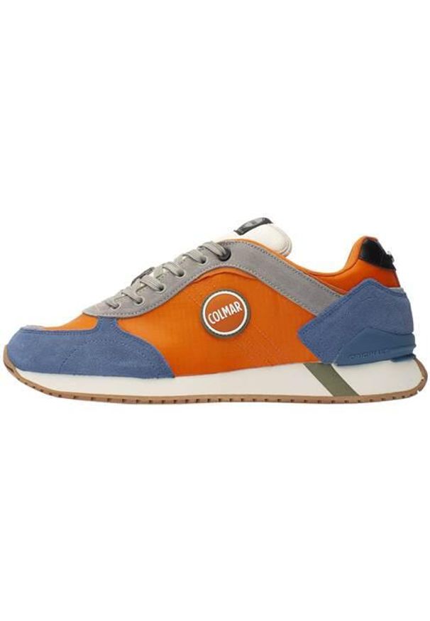 Buty do chodzenia męskie Colmar Travis Plus. Zapięcie: sznurówki. Kolor: pomarańczowy, wielokolorowy. Materiał: guma, tkanina, skóra, zamsz, materiał. Szerokość cholewki: normalna. Sport: turystyka piesza