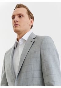 Pako Lorente - PAKO LORENTE – Szara wełniana marynarka garniturowa w kratę. Okazja: na wesele, na ślub cywilny, na komunię. Kolor: szary. Materiał: wełna. Styl: klasyczny, elegancki #7