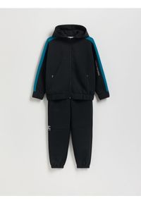 Reserved - Dzianinowy komplet z bawełną - czarny. Kolor: czarny. Materiał: dzianina, bawełna #1