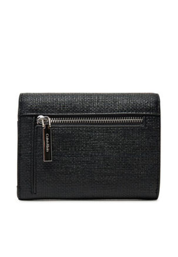 Calvin Klein Portfel Ck Daily Medium Trifold_Tex K60K612945 Czarny. Kolor: czarny. Materiał: skóra