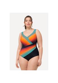 ULLA POPKEN - Damski Kostium kąpielowy cieniowanie miękkie miseczki drapowanie. Kolekcja: plus size. Kolor: niebieski. Materiał: poliamid, materiał, elastan #1