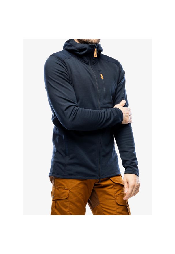 Fjällräven - Bluza z kapturem męska Fjallraven Keb Fleece Hoodie. Typ kołnierza: kaptur. Kolor: niebieski