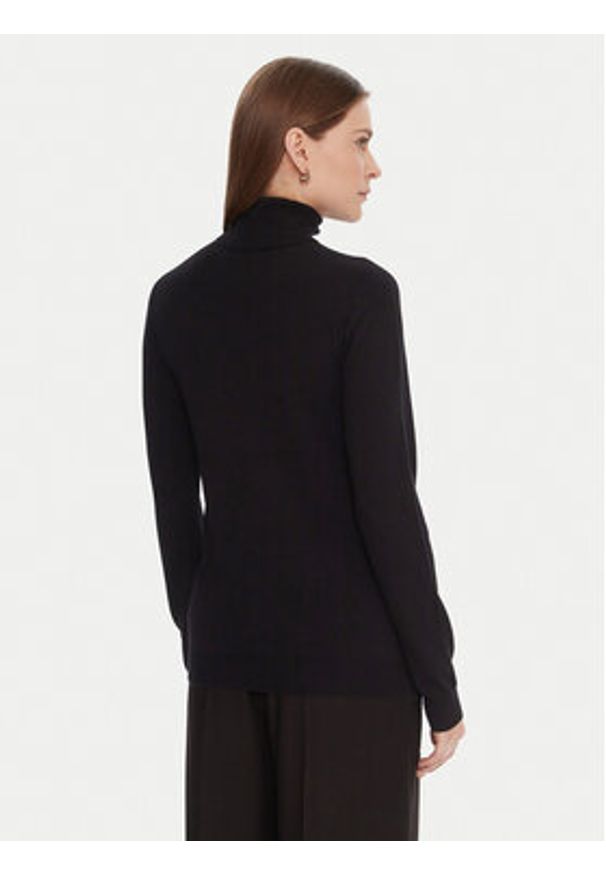 Kontatto Golf 3M0824C Czarny Regular Fit. Typ kołnierza: golf. Kolor: czarny. Materiał: syntetyk