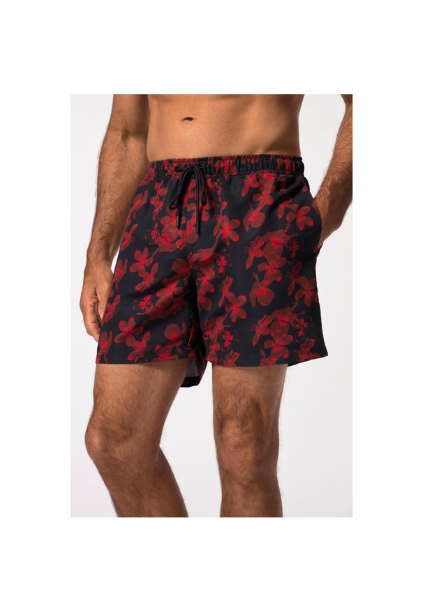 JAY-PI - Męskie Kąpielówki moda plażowa elastyczny pas nadruk roślinny. Kolekcja: plus size. Kolor: niebieski. Materiał: poliester, materiał. Wzór: nadruk