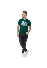 T-shirt o klasycznym kroju Lonsdale Logo. Kolor: zielony #1