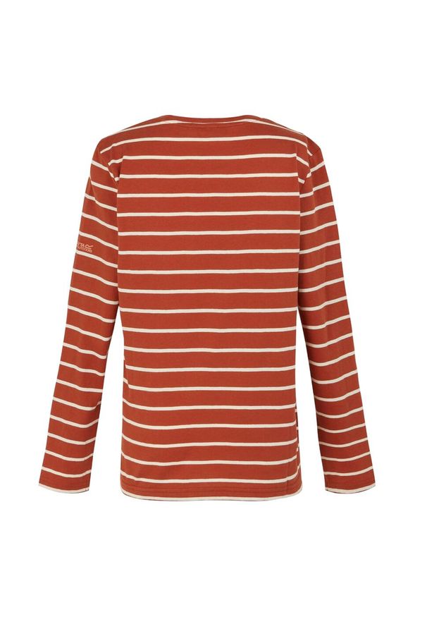 Regatta - T-shirt Damski Paski Z Długim Rękawem Federica II. Kolor: czerwony, wielokolorowy, beżowy. Długość rękawa: długi rękaw. Długość: długie. Wzór: paski