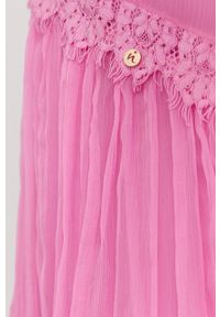 Nissa sukienka jedwabna kolor różowy mini rozkloszowana. Kolor: różowy. Materiał: jedwab. Typ sukienki: rozkloszowane. Długość: mini #3