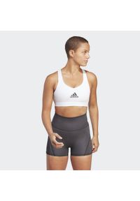 Adidas - PowerReact Train Medium-Support Bra. Kolor: wielokolorowy, czarny, biały. Materiał: materiał