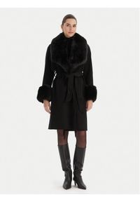 MARCIANO by GUESS Płaszcz wełniany 5BGL46 7125A Czarny Regular Fit. Kolor: czarny. Materiał: wełna #1