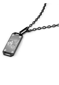 Philipp Plein - PHILIPP PLEIN Naszyjnik $Kull Bones PJWEA09NU Srebrny. Materiał: metalowe. Kolor: srebrny #3