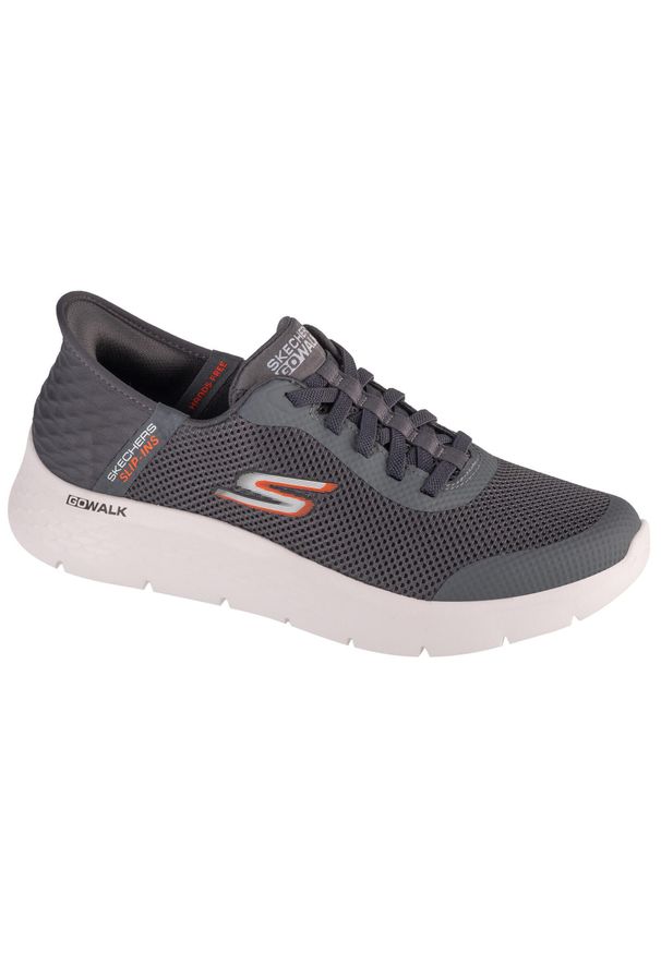 skechers - Buty sportowe Sneakersy męskie, Slip-Ins: Go Walk Flex - Hands Up. Kolor: szary. Sport: turystyka piesza