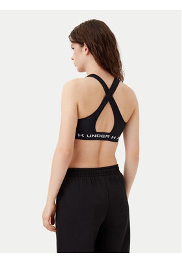 Under Armour Biustonosz sportowy Crossback Mid Bra 1361034 Czarny. Kolor: czarny. Materiał: syntetyk