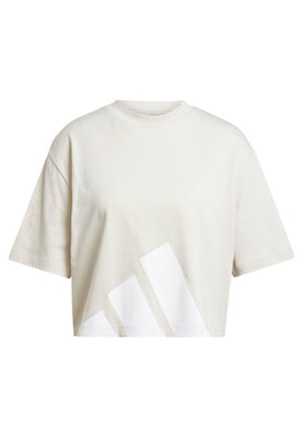 Adidas - adidas T-Shirt Essentials Big Logo Boyfriend JG8729 Beżowy Loose Fit. Kolor: beżowy. Materiał: bawełna