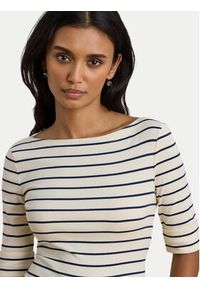 Lauren Ralph Lauren - LAUREN RALPH LAUREN Bluzka 200P03723002 Beżowy Slim Fit. Kolor: beżowy. Materiał: bawełna #2