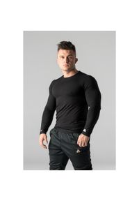 DEADLIFT - Longsleeve na trening slim fit męski Deadlift METALLIC. Kolor: czarny. Długość rękawa: długi rękaw. Sport: fitness