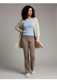 Sinsay - Bluzka swetrowa z prążkowanej dzianiny - błękitny. Kolor: niebieski. Materiał: prążkowany, dzianina