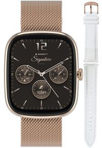 GARETT - Smartwatch Garett Smartwatch damski Garett 5904238485040 różowe złoto bransoleta. Rodzaj zegarka: smartwatch. Kolor: złoty, wielokolorowy, różowy #1