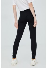 Diadora legginsy damskie kolor czarny z nadrukiem. Kolor: czarny. Materiał: bawełna. Wzór: nadruk