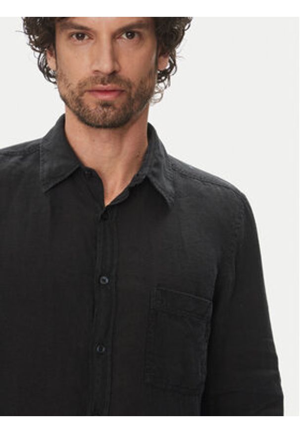 BOSS Koszula 50537381 Czarny Regular Fit. Kolor: czarny. Materiał: len
