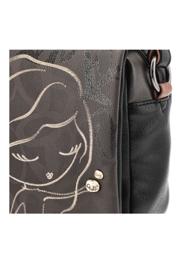 Stylowa Brązowa Torebka Damska Z Klapką Anekke. Kolor: brązowy. Wzór: nadruk. Materiał: skórzane. Styl: elegancki