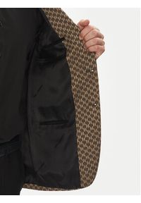 Karl Lagerfeld - KARL LAGERFELD Marynarka 155106 552115 Brązowy Slim Fit. Typ kołnierza: dekolt w karo. Kolor: brązowy #4