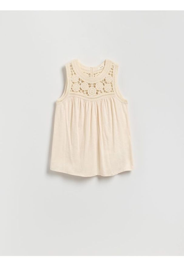 Reserved - Bluzka z modalem - złamana biel. Materiał: bawełna