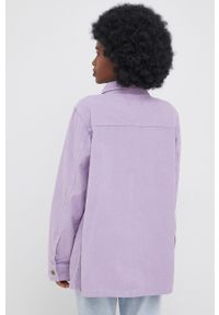 Brave Soul kurtka sztruksowa kolor fioletowy przejściowa. Kolor: fioletowy. Materiał: sztruks. Wzór: gładki #3