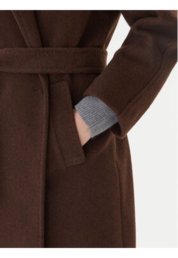 Weekend Max Mara Płaszcz wełniany Tempera 2525016082 Brązowy Regular Fit. Kolor: brązowy. Materiał: wełna