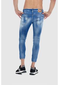 DSQUARED2 Niebieskie jeansy męskie skater jeans. Kolor: niebieski