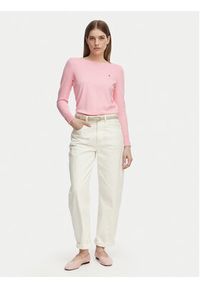 TOMMY HILFIGER - Tommy Hilfiger Sweter WW0WW40099 Różowy jasny Regular Fit. Kolor: różowy. Materiał: syntetyk #3
