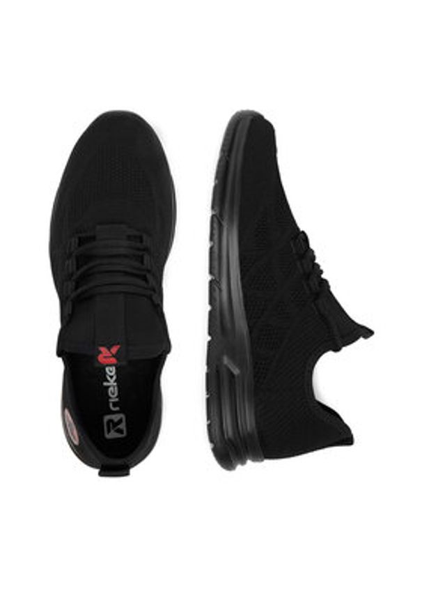 Rieker Sneakersy CEO-B7376-00 Czarny. Kolor: czarny. Materiał: materiał