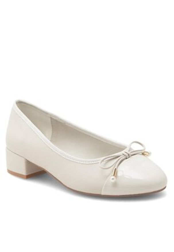 Nine West Baleriny WFA2608-1 Beżowy. Kolor: beżowy. Materiał: skóra