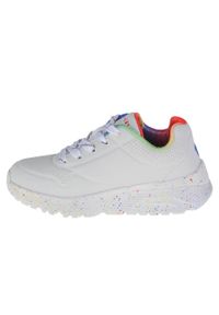 skechers - Buty do chodzenia dla dzieci Skechers Uno Lite Rainbow Speckle. Zapięcie: sznurówki. Kolor: biały. Materiał: guma, syntetyk, materiał. Szerokość cholewki: normalna. Sport: turystyka piesza