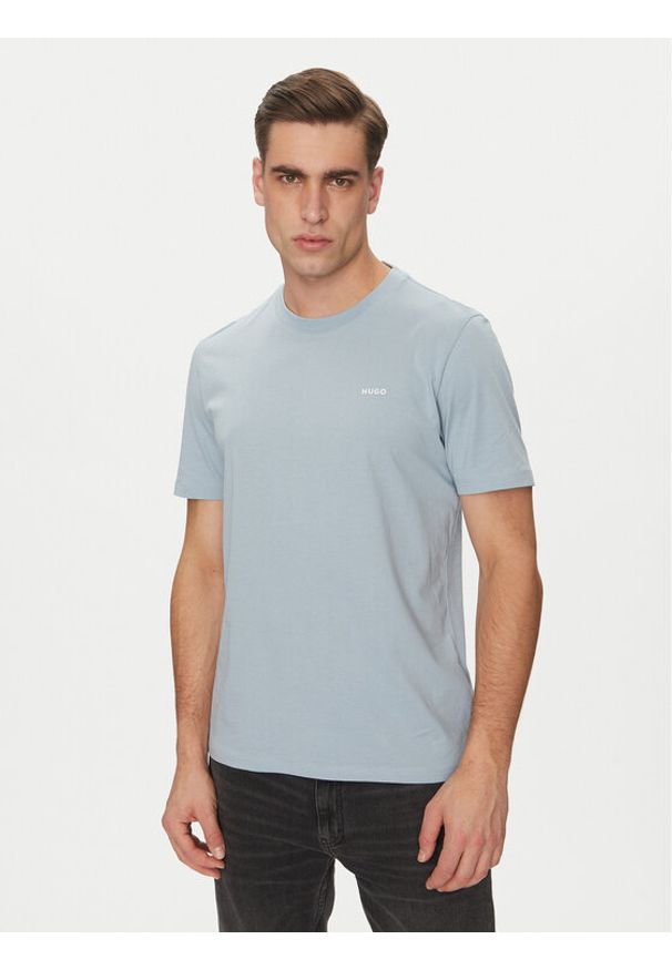 Hugo - HUGO T-Shirt Dero222 50466158 Niebieski Regular Fit. Kolor: niebieski. Materiał: bawełna