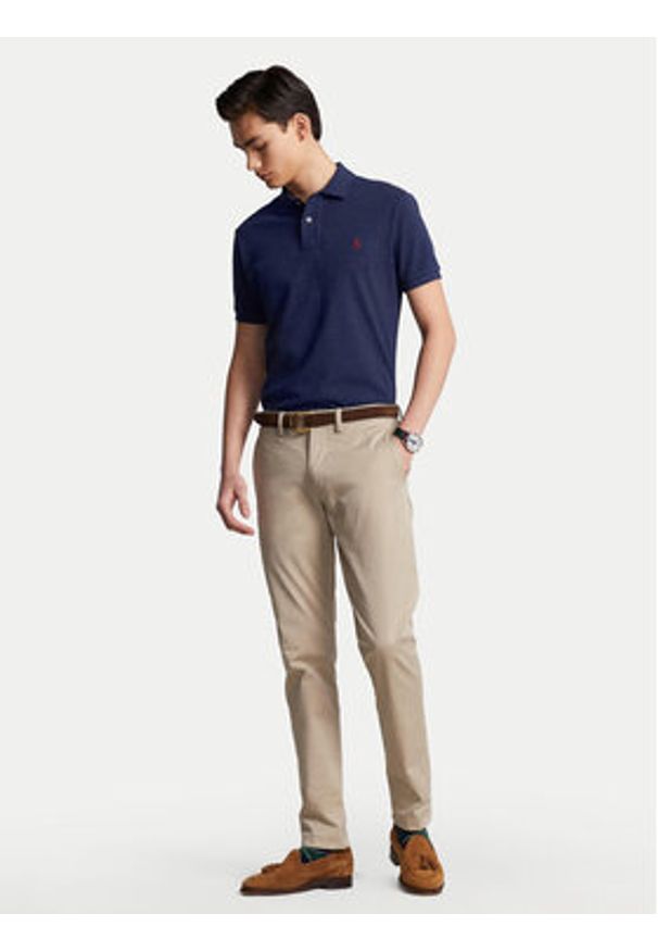 Polo Ralph Lauren Polo 710680784292 Granatowy Custom Slim Fit. Typ kołnierza: polo. Kolor: niebieski. Materiał: bawełna