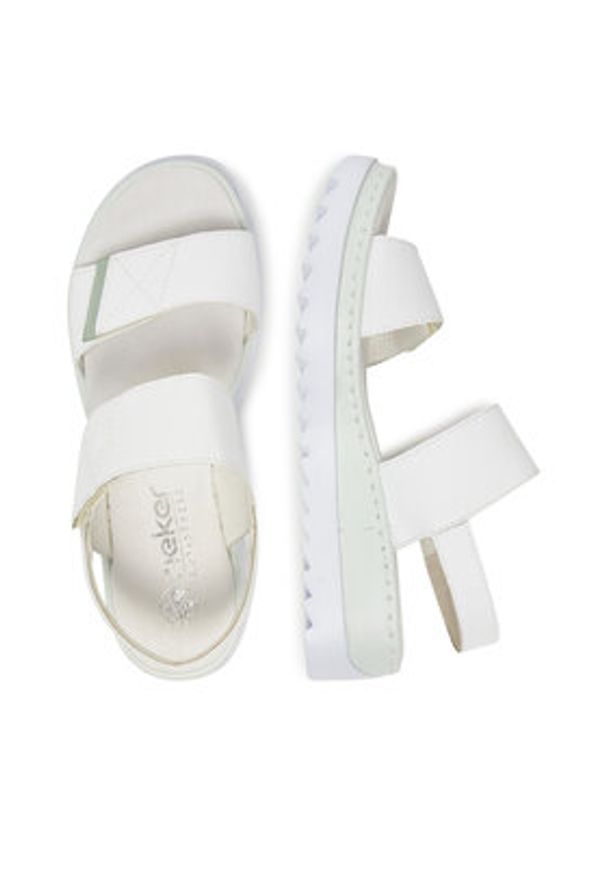 Rieker Sandały V4475-80 Biały. Kolor: biały. Materiał: skóra, syntetyk