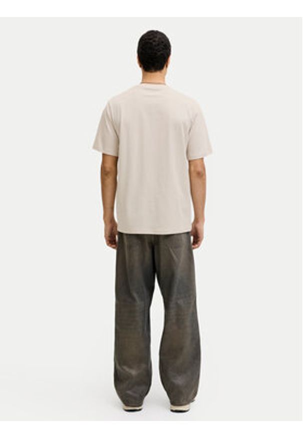 Jack & Jones T-Shirt Frank 12288092 Beżowy Relaxed Fit. Kolor: beżowy. Materiał: bawełna