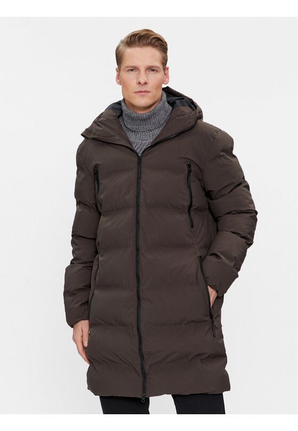 4f - 4F Płaszcz zimowy 4FAW23TDJAM246 Khaki Regular Fit. Kolor: brązowy. Materiał: syntetyk. Sezon: zima