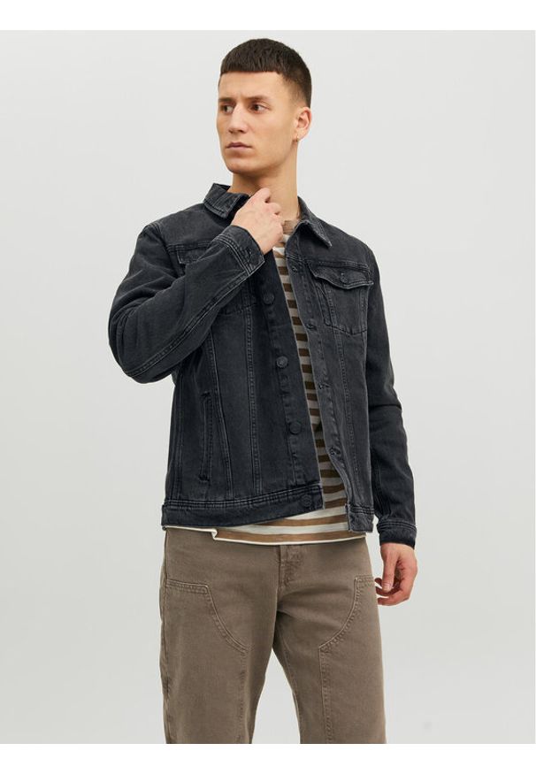Jack & Jones Kurtka jeansowa Jean 12223613 Czarny Regular Fit. Kolor: czarny. Materiał: bawełna