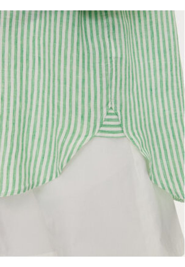 Lacoste Koszula CF0054 Zielony Oversize. Kolor: zielony. Materiał: len