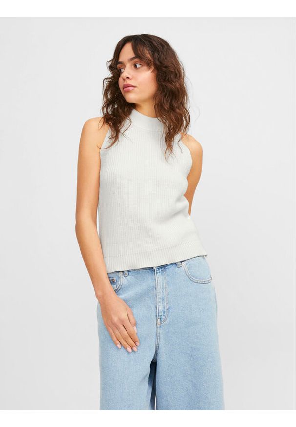 JJXX Bluzka Zitta 12226992 Biały Slim Fit. Kolor: biały. Materiał: bawełna