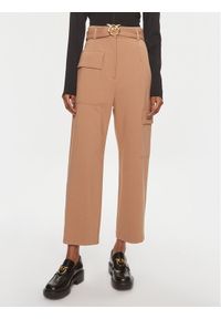 Pinko Spodnie materiałowe Perlita 101859 A184 Brązowy Regular Fit. Kolor: brązowy. Materiał: wiskoza