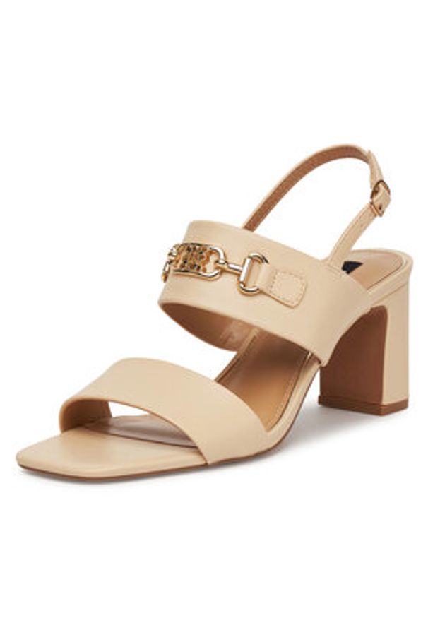 Nine West Sandały 2489-19 Beżowy. Kolor: beżowy. Materiał: materiał