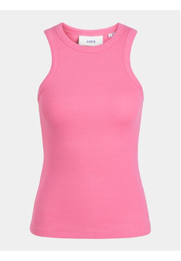 JJXX Top 12224661 Różowy Rib Fit. Kolor: różowy. Materiał: bawełna