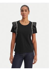 Fracomina Bluzka FR26ST3039J40001 Czarny Regular Fit. Kolor: czarny. Materiał: bawełna #1