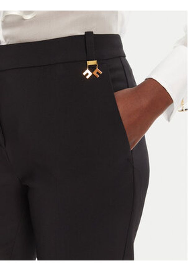 Elisabetta Franchi Chinosy PA-098-52E2-V320 Czarny Regular Fit. Kolor: czarny. Materiał: syntetyk