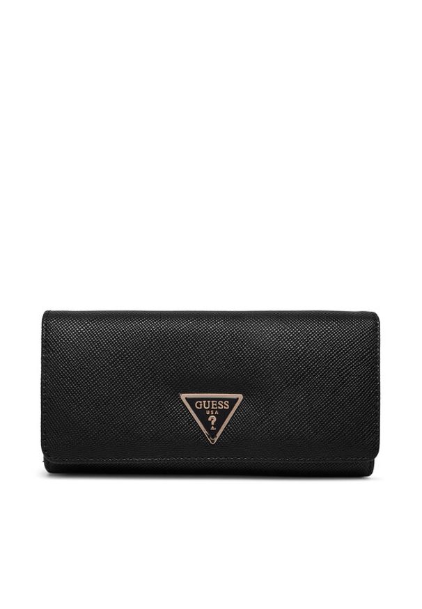 Guess Portfel Laurell II Slg SWZG74 59155 Czarny. Kolor: czarny. Materiał: skóra